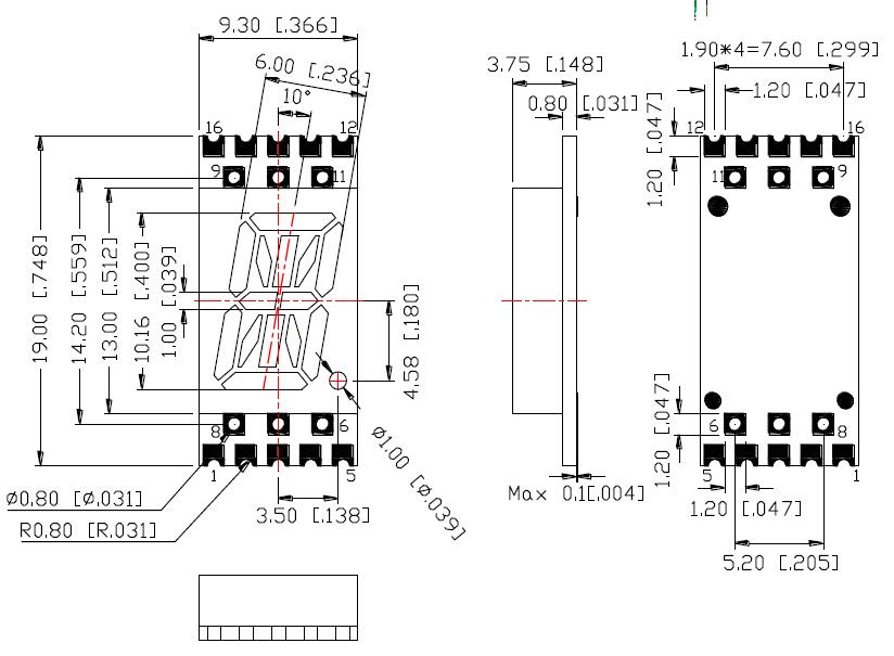 &Eacute;cran alphanum&eacute;rique 0,4 pouces &agrave; 1 chiffre 4011