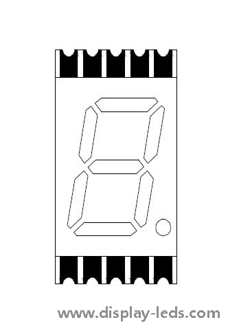 Affichage SMD ultra mince à 7 segments à un seul chiffre de 0,39 pouce