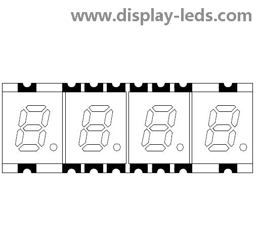Affichage SMD à 7 segments à quatre chiffres de 0,2 pouce