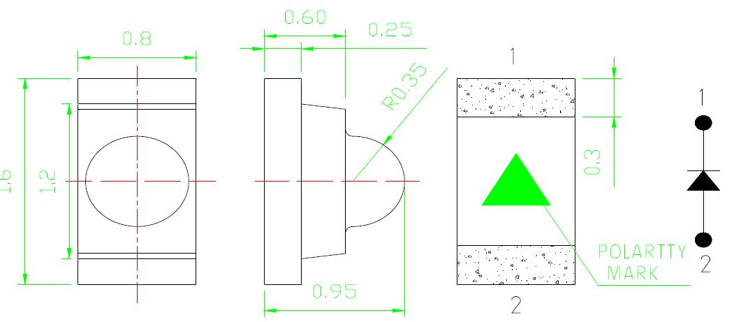 0603 LED SMD avec objectif