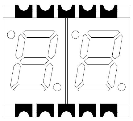 Affichage LED SMD &agrave; deux chiffres de 0,28 pouces