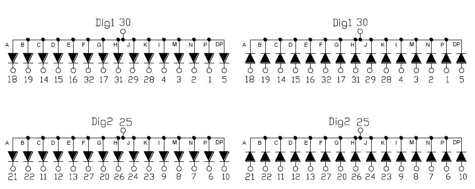 &Eacute;cran alphanum&eacute;rique &agrave; 2 chiffres de 0,4 pouces 4021