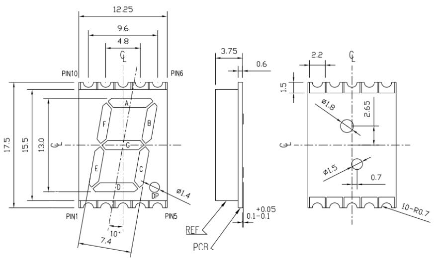 Affichage LED SMD &agrave; 1 chiffre de 0,5 pouce 5111