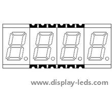 Affichage SMD à 7 segments à quatre chiffres de 0,3 pouce