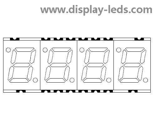 Affichage SMD à 7 segments à quatre chiffres de 0,28 pouce