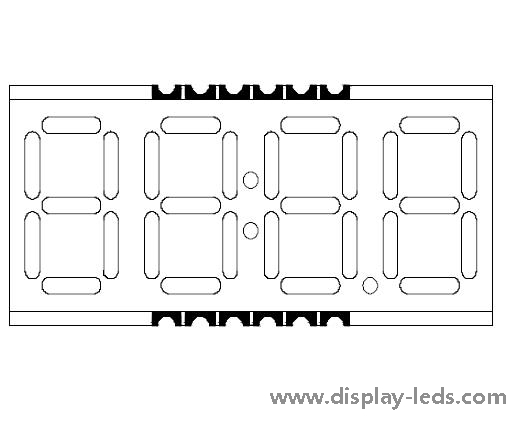 Affichage SMD à 7 segments à quatre chiffres de 0,39 pouce avec type d'horloge