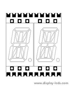Affichage SMD à 14 segments à deux chiffres de 0,4 pouces