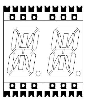 Affichage LED SMD &agrave; 2 chiffres et 16 segments de 0,4 pouces