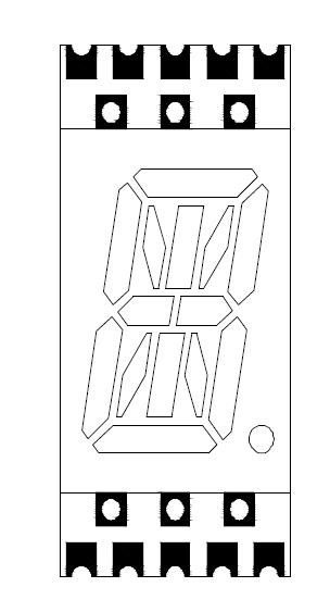 Affichage LED SMD de 0,4 pouces &agrave; 1 chiffre et 16 segments