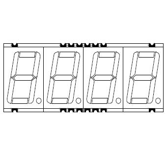 Affichage SMD à 7 segments à quatre chiffres de 0,56 pouces avec face grise