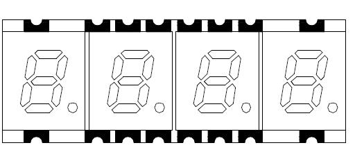 Affichage LED SMD &agrave; quatre chiffres de 0,2 pouces