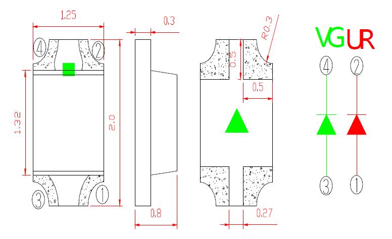 0805 LED SMD rouge vert