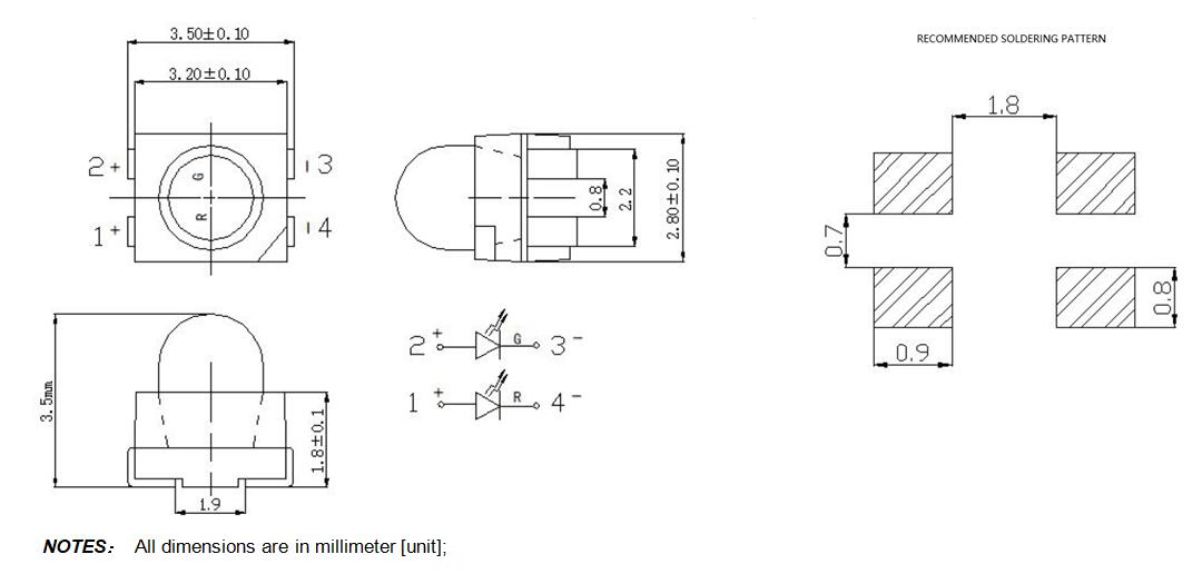 LED du d&ocirc;me &agrave; double couleur